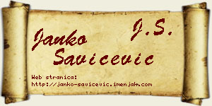 Janko Savićević vizit kartica